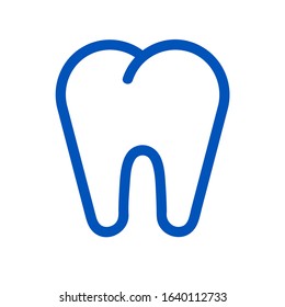 Outline tooth icon vector illustration on white background. 