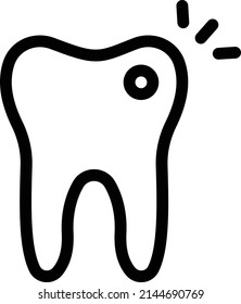 Outline tooth icon vector illustration on white background