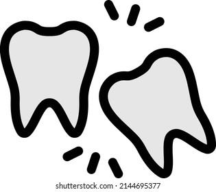 Outline tooth icon vector illustration on white background