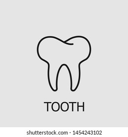Outline tooth vector icon. Tooth illustration for web, mobile apps, design. Tooth vector symbol.