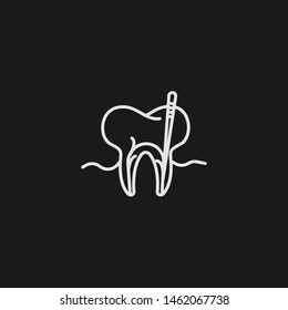 Outline tooth vector icon. Tooth illustration for web, mobile apps, design. Tooth vector symbol.