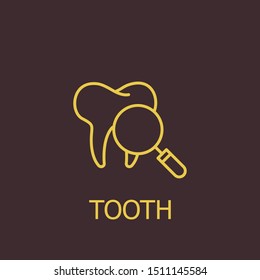Outline tooth vector icon. Tooth illustration for web, mobile apps, design. Tooth vector symbol.