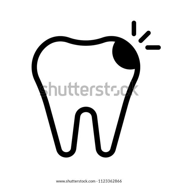 Outline Toothache Icon Black Vector Illustration Stock Vector (Royalty ...