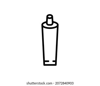 Icono de pasta dental de esquema. Ilustración del ícono del vector de pasta dental del cepillo de dientes para el diseño web aislado en fondo blanco.