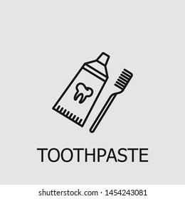 Outline toothpaste vector icon. Toothpaste illustration for web, mobile apps, design. Toothpaste vector symbol.