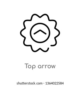 outline top arrow vector icon. isolated black simple line element illustration from user interface concept. editable vector stroke top arrow icon on white background