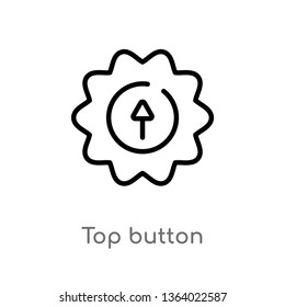 outline top button vector icon. isolated black simple line element illustration from user interface concept. editable vector stroke top button icon on white background