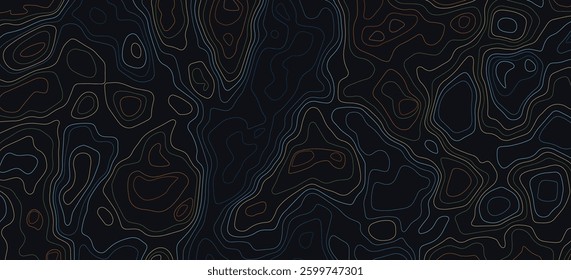 an outline topographic map view from top