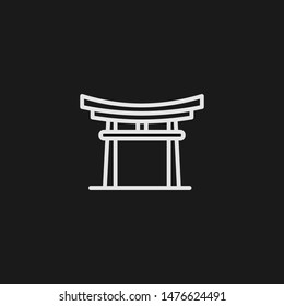 Outline torii gate vector icon. Torii gate illustration for web, mobile apps, design. Torii gate vector symbol.