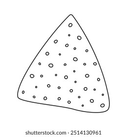Contorno tortilla chips nacho isolado. Elemento de design de ponteiro de ícone de adesivo em estilo minimalista