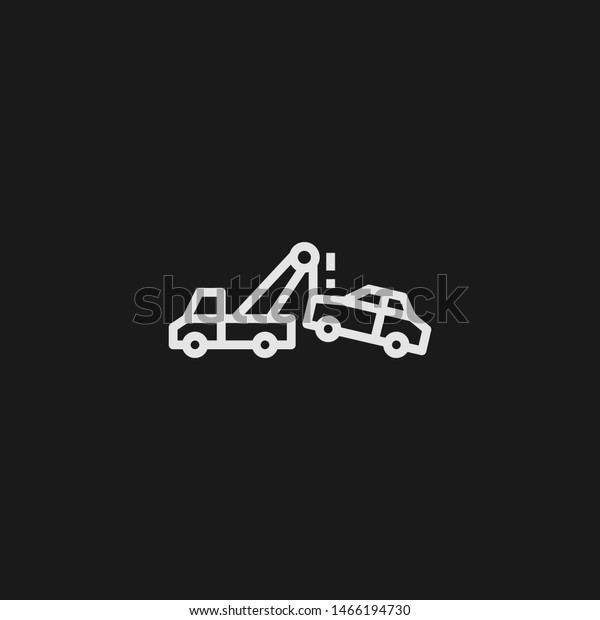 Outline tow truck vector\
icon. Tow truck illustration for web, mobile apps, design. Tow\
truck vector symbol.