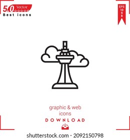 Outline tower  Icon. tower icon vector isolated on white background. Graphic design, material-design, Best sellers icons, mobile application, UI UX design, EPS 10 format vector