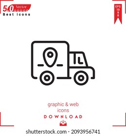 Outline tracking Icon. tracking icon vector isolated on white background. Graphic design, material-design, Best sellers 2022 icons, mobile application, UI UX design, EPS 10 format vector