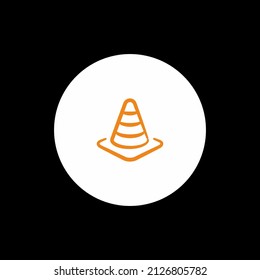 Outline traffic cone icon illustration symbol vector