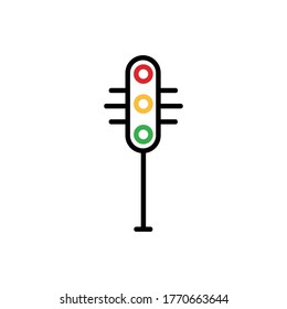 Esquema del diseño del logotipo de un semáforo