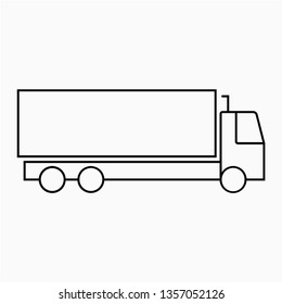 Outline trailer vector icon