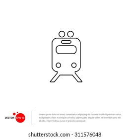 Outline Train icon, Vector Illustration, Flat pictogram icon