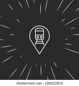 Outline train location icon illustration isolated vector sign symbol