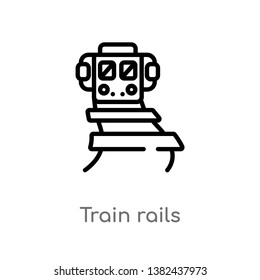 outline train rails vector icon. isolated black simple line element illustration from desert concept. editable vector stroke train rails icon on white background