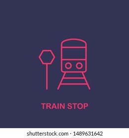 Outline train stop icon.train stop vector illustration. Symbol for web and mobile