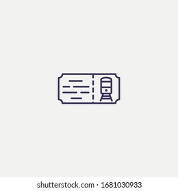 Outline train ticket icon.train ticket vector illustration. Symbol for web and mobile
