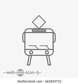 outline train vector icon