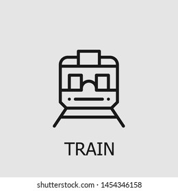Outline train vector icon. Train illustration for web, mobile apps, design. Train vector symbol.