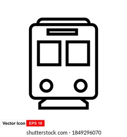 Outline train vector icon. Train illustration for web, mobile apps, design. Train vector symbol.
