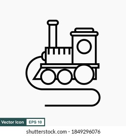Outline train vector icon. Train illustration for web, mobile apps, design. Train vector symbol.
