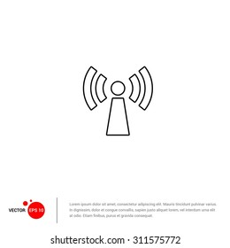 Outline Transmitter icon, Vector Illustration, Flat pictogram icon