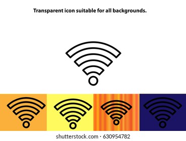 Outline transparent wifi symbol. Vector illustration.
