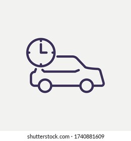 Outline transportation delivery time icon.transportation delivery time vector illustration. Symbol for web and mobile