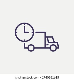 Outline transportation delivery time icon.transportation delivery time vector illustration. Symbol for web and mobile