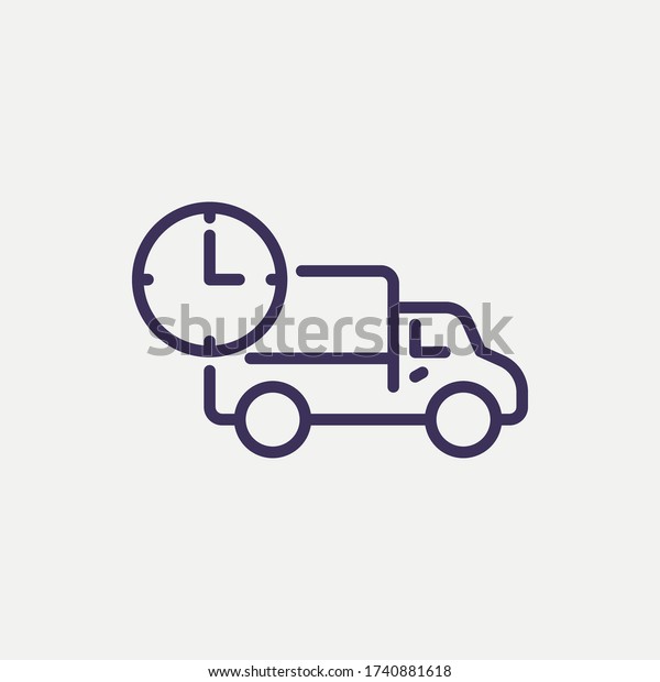 Outline\
transportation delivery time icon.transportation delivery time\
vector illustration. Symbol for web and\
mobile