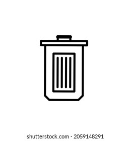 Outline Trash can icon vector. Delete sign