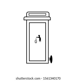 Outline trash can icon for web or corporate applications