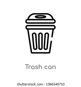 outline trash can vector icon. isolated black simple line element illustration from american football concept. editable vector stroke trash can icon on white background