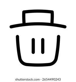 Icono de papelera de esquema para Borrar, eliminar o descartar