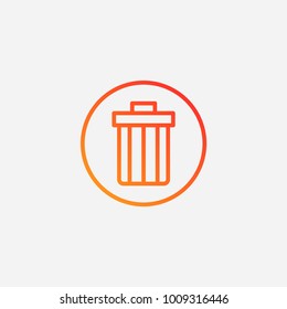 Outline  trash icon. gradient illustration isolated vector sign symbol