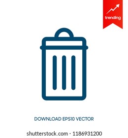 Outline Trash Icon isolated on grey background for web site design, logo, app, UI. Editable stroke. Vector illustration. EPS10