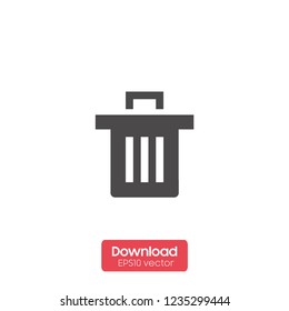 Outline Trash Icon isolated on grey background for web site design, logo, app, UI. Editable stroke. Vector illustration. EPS10