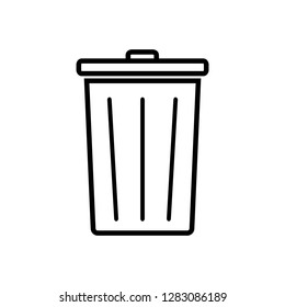 Outline Trash Icon isolated on white background