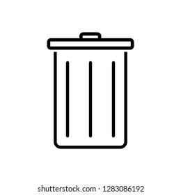 Outline Trash Icon isolated on white background
