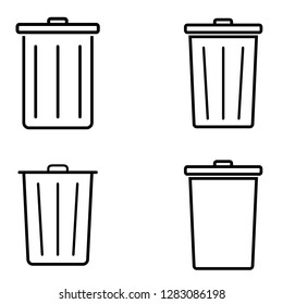 Outline Trash Icon isolated on white background