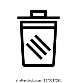 Outline Trash Icon isolated on grey background for web site design, logo, app, UI. Editable stroke. Vector illustration. EPS10