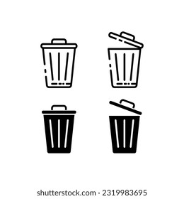 Outline Trash Icon isolated on grey background for web site design, logo, app, UI. Editable stroke. Vector illustration.