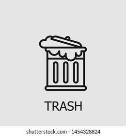 Outline trash vector icon. Trash illustration for web, mobile apps, design. Trash vector symbol.