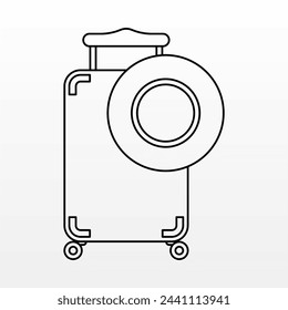 Outline Travel Suitcase Illustration. Outline Image Stok Various Kinds Travel Luggage