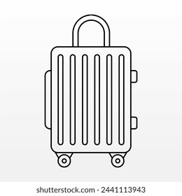 Outline Travel Suitcase Illustration. Outline Image Stok Various Kinds Travel Luggage