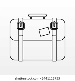 Outline Travel Suitcase Illustration. Outline Image Stok Various Kinds Travel Luggage